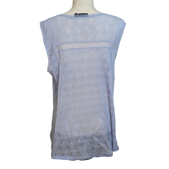 Apt.9 XL Lilac Purple Sleeveless Shirt Full Lace Back Blouse Top - Picture 3 of 6